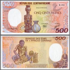 C A R Central African Republic P-14c Fe 500 Francs 1987