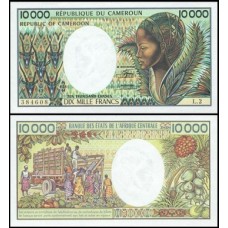 Cameroun Camarões P-23a.1 S/Fe 10.000 Francs 1984