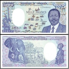 Cameroun Camarões P-26b Fe 1.000 Francs 1990