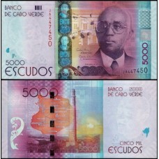 Cape Verde Cabo Verde P-75a Fe 5.000 Escudos 2014 Aristides Pereira 