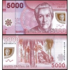 Chile P-163d Fe 5.000 Pesos 2013 Gabriela Mistral Polímero