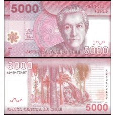 Chile P-163e Fe 5.000 Pesos 2014 Gabriela Mistral Polímero