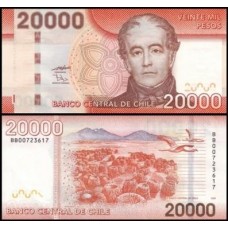 Chile P-165a Fe 20.000 Pesos 2009 Andrés Bello