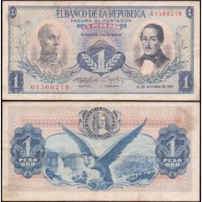 Colômbia P-404a Mbc 1 Peso Oro 1959