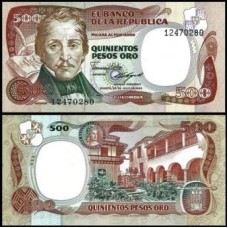 Colômbia P-423c.2 S/Fe 500 Pesos Oro 1986 Santander