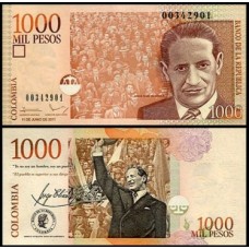Colômbia P-456o Fe 1.000 Pesos 2011 Jorge Eliecer Gaitán