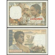 Comoros Comores P-3b.2 Fe 100 Francs ND 1963