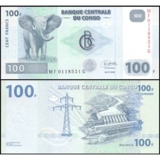 Congo Democratic Republic P-98Ac Fe 100 Francs 2022 Oberthur