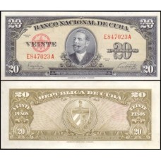 Cuba P-80a S/Fe 20 Pesos 1949 Antonio Maceo