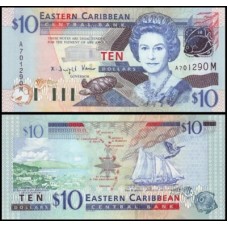 E C S Caribe P-43m Fe 10 Dollars 2003 Montserrat Rainha ♛