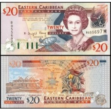E C S Caribe P-44m Fe 20 Dollars 2003 Montserrat Rainha ♛