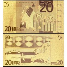 European Union CE-3 Fe 20 Euros Folheada a Ouro 24k Fantasia 