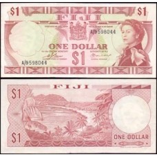 Fiji Ilhas Fiji P-71a Mbc 1 Dollar ND (1974) Rainha ♛