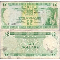 Fiji Ilhas Fiji P-72c Mbc 2 Dollars ND (1974) Rainha ♛