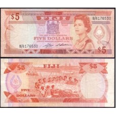 Fiji Ilhas Fiji P-83a Mbc 5 Dollars ND (1986) Rainha ♛