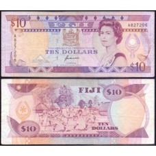 Fiji Ilhas Fiji P-94a Mbc 10 Dollars 1992 Rainha ♛