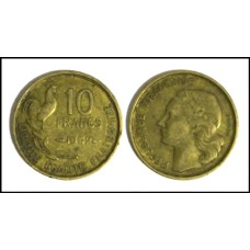 France França 10 Francs 1952 B Bronze-Alumínio (614)
