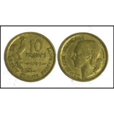 France França 10 Francs 1958 Bronze-Alumínio (615)