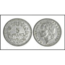 France França 5 Francs 1947 Alumínio (619)