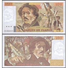 France França P-154b.2 S/Fe 100 Francs 1980 Eugène Delacroix