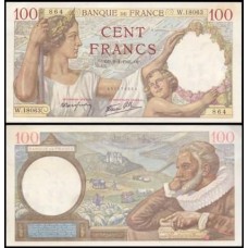 France França P-94a.44 S/Fe 100 Francs 1941