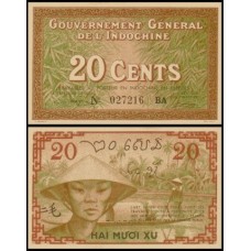French Indo-China Indochina P-86c Fe 20 Cents ND (1939)