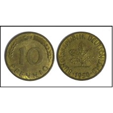 Germany Alemanha 10 Pfennig 1950 J (632)