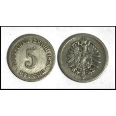 Germany Alemanha 5 Pfennig 1875 E (636)
