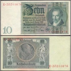 Germany Alemanha P-180a.1 Sob 10 Reichsmark 1929