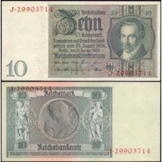 Germany Alemanha P-180a.2 Sob 10 Reichsmark 1929