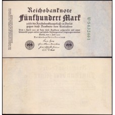 Germany Alemanha P-74b S/Fe 500 Mark 1922 