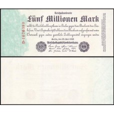 Germany Alemanha P-95a Fe 5 Millionen Mark 1923