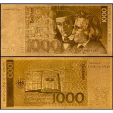 Germany Alemanha DE-8 Fe 1.000 Marks Folheada a Ouro 24k Fantasia 