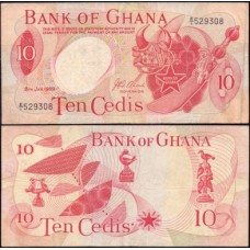 Ghana Gana P-12b Mbc 10 Cedis 1969 Ghana Gana P-12b Mbc 10 Cedis 1969