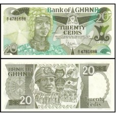 Ghana Gana P-24a.1 Fe 20 Cedis 1984 Yaa Asantewaa Ghana Gana P-24a.1 Fe 20 Cedis 1984 Yaa Asantewaa