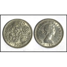 Great Britain Inglaterra 6 Pence 1962 (648)