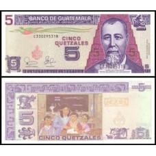 Guatemala P-106a Fe 5 Quetzales 2006