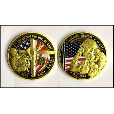 2a. Guerra Mundial II WW Dia D Usa 4th Infantaria Banhada a Ouro (552)