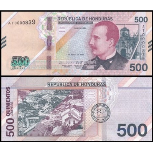 Honduras P-113 Fe 500 Lempiras 2022 Ramón Rosa