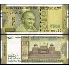 Índia P-114v Fe 500 Rupees 2022 Gandhi