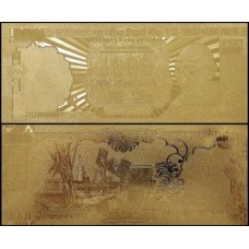 Índia 1.000 Rupees Folheada a Ouro 24k Fe Gandhi Fantasia