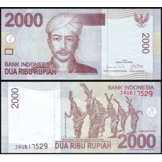 Indonésia P-148a Fe 2.000 Rupiah 2009 Príncipe Antasari