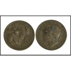 Italy Itália 10 Centesimi 1922 Cobre (676)