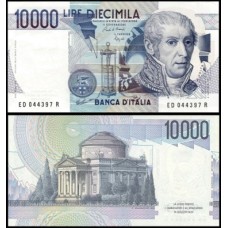 Italy Itália P-112b.2 Fe 10.000 Lire 1989 Alessandro Volta