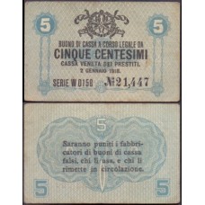 Italy Itália P-M1 Mbc 5 Centesime 1918