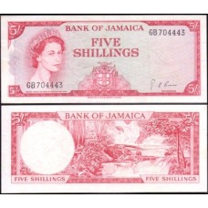 Jamaica P-51Ad Sob 5 Shillings 1964 Rainha ♛