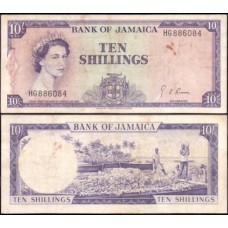 Jamaica P-51Be Mbc 10 Shillings 1964 Rainha ♛