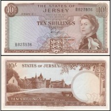 Jersey Ilhas Jersey P-7a Fe 10 Shillings 1963 Rainha ♛