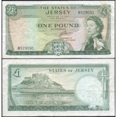 Jersey Ilhas Jersey P-8b Mbc 1 Pound 1963 Rainha ♛