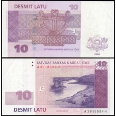 Latvia Letônia P-54 Sob 10 Latu 2008